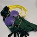 Kavoc 4 Pcs Halloween Mermaid Cosplay Costume Include Dark Green Pantyhose,Gloves,Seashell Bra and Belt for Adults Role Play Party Accessories Supplies（Style2）