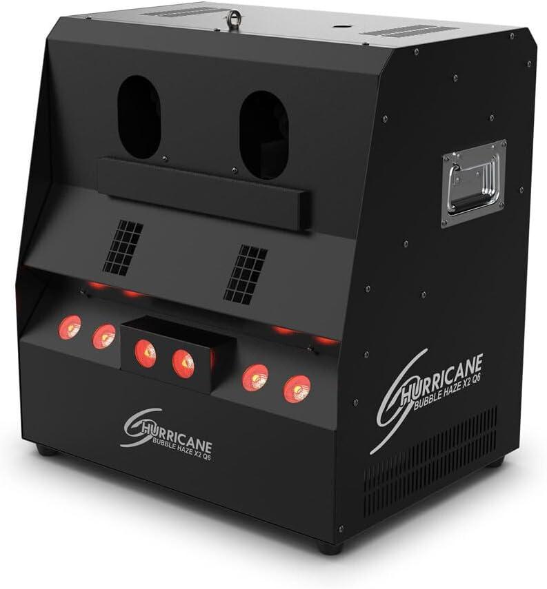 Chauvet DJ Hurricane Bubble Haze X2 Q6 Multi-purpose atmospheric machine emits illuminated bubbles, haze or haze-filled bubbles, 23.1 inches