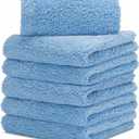 CARCAREZ Microfiber Towels for Cars, Car Drying Wash Detailing Buffing Polishing Towel with Plush Edgeless Microfiber Cloth, 450 GSM 16x16 in. Pack of 6 (Blue)