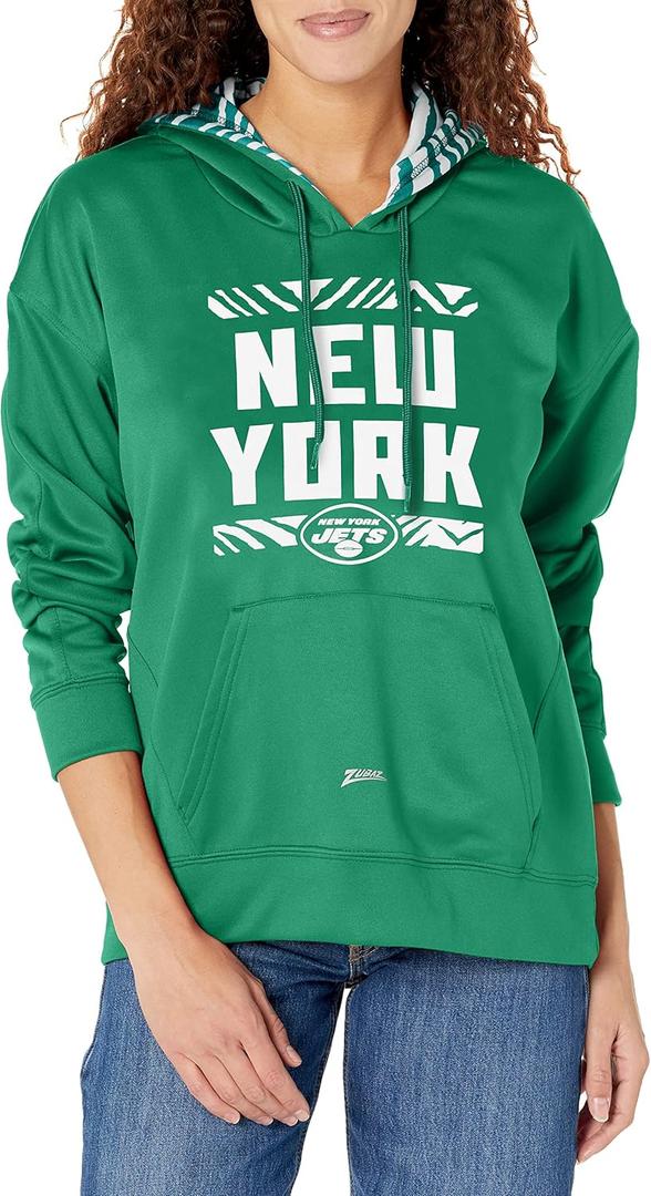 Zubaz NFL womens Womens Pullover Hoodie (Large, Team Color)