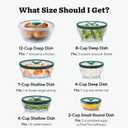 Anyday 4-Cup Glass Food Storage with Glass Lid, Round Deep Dish | Plastic-Free Meal Prep & Microwave Cookware | Stackable Airtight Storage Container with Vented Lid for Microwave-Safe Reheating