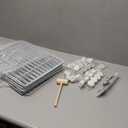 C&AHOME Pet Playpen, Small Animals Supplies, 16 Panels Exercise Playpens Cage, C Grids Portable Yard Fence Indoor, Ideal for Guinea Pigs, Pet Products, DIY Metal Yard Fence, 12"  15" White UPPM3416W