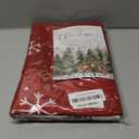 Romanstile Red Christmas Tablecloth Rectangle 60 x 102 Inch, Waterproof Winter Table Cloth with Deers Tree Print, Stain Resistant Farmhouse Table Cover for Holiday, Dinner, Party