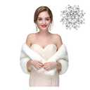 Olbye Women's Shawls Wraps Wedding Fur Stole Shrug Cape For Women Warm Scarf (White)