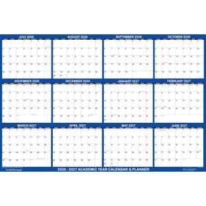 32x48 SwiftGlimpse 2026-2027 Academic Wall Calendar Erasable, XLarge, Wet & Dry Erase Laminated, July 2026 to June 2027
