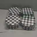 Suttmin 4 Pcs Christmas Cookie Tins with Lids 7 Inch Black and White Buffalo Plaid Round Metal Cake Tins Empty Decorative Tin Containers for Xmas Gifts Baking Holiday Chocolate Snack Storage