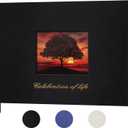 SUNEE Funeral Guest Book for Memorial & Funeral Services  in Loving Memory Funeral Book, Celebration of Life Guest Book with 100 Lined Pages, Table Sign, Ribbon Bookmark and Linen Hardcover, Black
