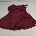One Piece Swim Dress Swimsuits for Women Tummy Control Swimdress Skirt V Neck Bathing Suit (XX-Large, Wine Red Ribbed)
