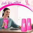 16 Pcs Breast Cancer Awareness Plastic Tumblers 24 oz Reusable Pink Ribbon Cups Bulk with Lids and Straws Drinking Cups Gifts for Women Breast Cancer Awareness Survivor Gift Party Supplies