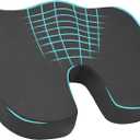 Elantrip Ergonomic Memory Foam Seat Cushion Superior Comfort U-Shaped Coccyx Support for Office Chairs, Car Seats, and Home Use Non-Slip, Washable Cover for Sciatica and Tailbone Pain Relief, Black