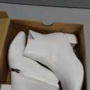 PANDANINJIA Girls Ankle Boots Side Zipper Toddler Little Big Kid Girls Dress Boots, White, Size 4