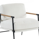 Leisure Chair Lounge Chair Velvet White Color – Cleanable Cushion – Comfortable and Safe – Easy Assembly