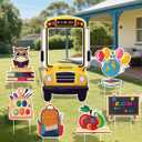 8 Pcs Welcome Back to School Yard Signs with Stakes Outdoor Decorations for Classroom First Day Lawn Party Preschool & Preschool Props