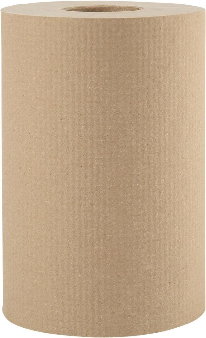 Boardwalk 6252 Hardwound Paper Towels, 8" x 350ft, 1-Ply Natural (Case of 12 Rolls) (Brown)