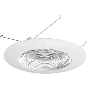 NICOR Lighting 6 inch White Recessed Shower Trim with Glass Fresnel Lens (17502) (Metal)