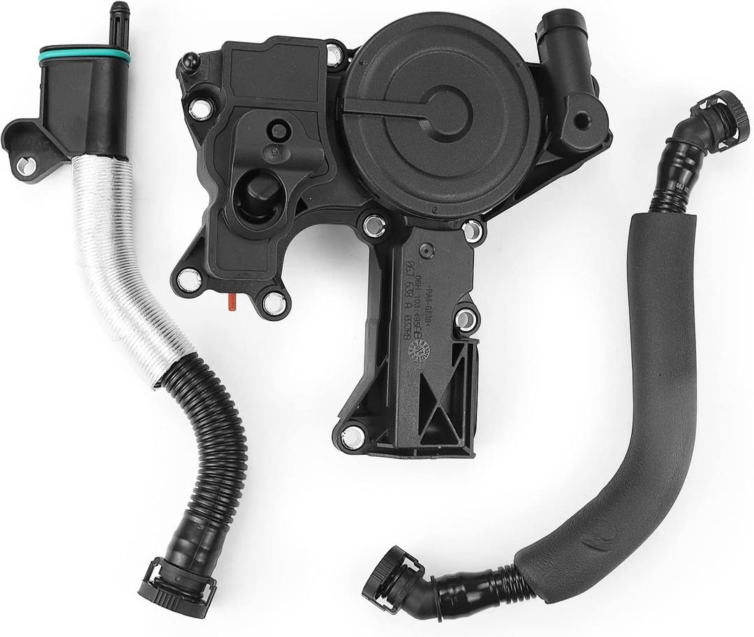 PCV Crankcase Vent Valve Breather Hose Kit Oil Separator Compatible with A3 A4 A5 Q5 TT VW Beetle CC Jetta Passat Seat Skoda Replaces 06H103495 06H103495B