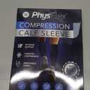 Calf Compression Sleeves for Men and Women - (1 Pair) Footless Compression Socks Support for Varicose Veins, Nursing, Pregnancy, Running - PhysFlex Leg Sleeve Brace for Shin Splints, Pain Relief and Reduces Swelling (Black, Medium)