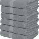 Utopia Towels 6 Pack Medium Bath Towel Set, 24 by 48 Inches, 500 GSM 100% Ring Spun Cotton, Lightweight and Highly Absorbent Quick Drying Premium Towels for Hotel, Spa and Bathroom, Cool Grey