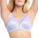 Bali Womens Double Support Wireless Bra, Lace with Stay-in-Place Straps, Full-Coverage Bra, Misty Lilac, 40B US