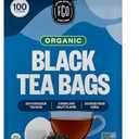 FGO Organic Black Tea, 100 Count, Eco-Conscious Tea Bags, Caffeinated, Resealable Bag, Packaging May Vary (Pack of 1), EXP 18 AUG 2025 