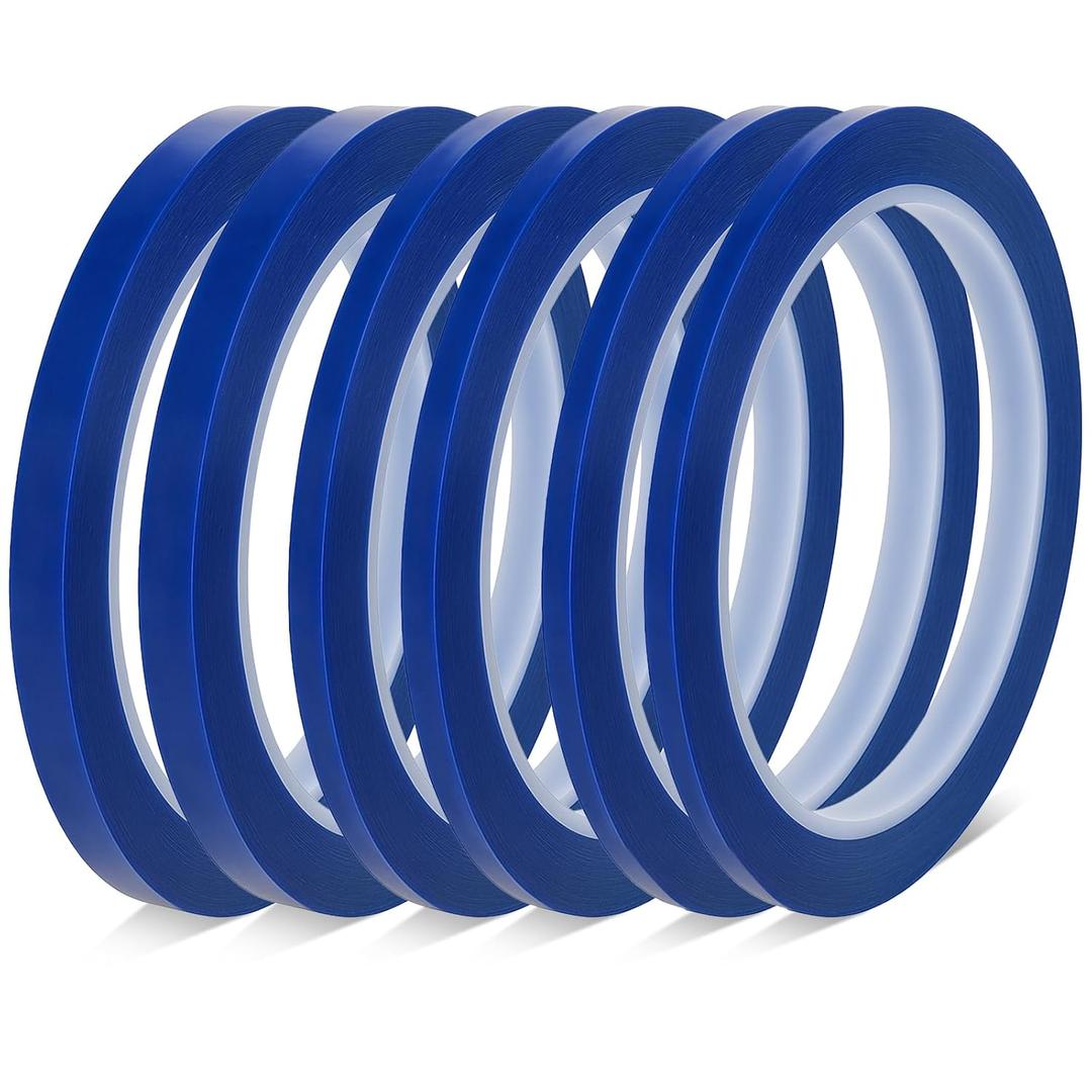 6 Rolls Fine Line Tape, Multi-Size Vinyl Fineline Pinstripe Tapes, 1/12, 1/8, 1/4 in x 36 yd Fineline Masking Tapes, Flexible Pinstripe Tape for DIY Car Auto Paint Art, Blue