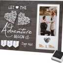 Engagement Gifts for Couple, Wedding Countdown Heart Thumbprint Picture Frame and Ink Kit, Bride to be Gift, Cool Engagement Present for Her Women, Fiance Gifts