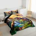 Erosebridal Boys Dinosaur Bedding Set - 3D Cartoon Dinosaurs Comforter Set with 2 Pillow Cases - Soft, Lightweight Duvet Sets for All Season (Queen)