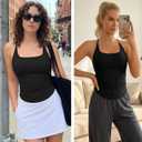 BMJL Womens Workout Tank Tops Built in Bra Ruched Gym Tops Racerback Athletic Yoga Shirts (Black, S)