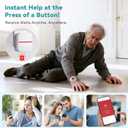 WiFi Caregiver Pager Life Alert Systems for Seniors No Monthly Fee App Control Medical Alert Systems for Seniors, 1Waterproof Call Button+ 1Watch Button 1Receiver(Only Supports 2.4GHz Wi-Fi)