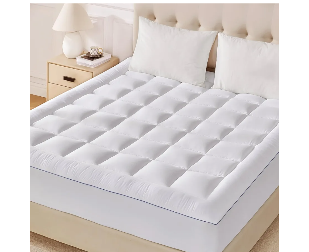 Eiayeebil Twin Pillow Top Mattress Topper, 1000GSM Extra Thick Mattress Pad for Body Pain Relief, Soft Breathable Bed Topper with 8"-21" Deep Pocket, 3D+7D Down Alternative, White