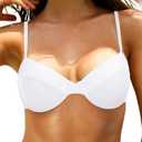 Tempt Me Women Underwire Bikini Top Push Up Bathing Suit Bra Sized Ribbed Swimsuit Top Only Size L