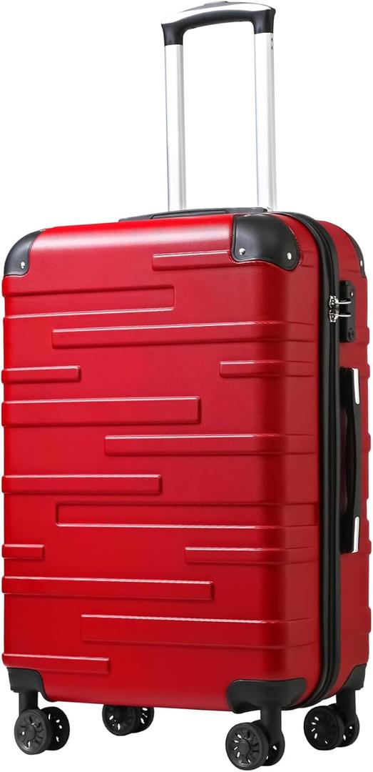 Coolife Luggage Suitcase Carry-on Hard side Travel Luggage TSA Lock Spinner Telescopic Handle