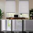 LazBlinds Cordless White 1" Room Darkening Vinyl Mini Blinds, 48" W X 48" H Horizontal Window Blinds for Home, Cordless Shades for Indoor Windows