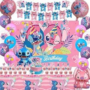 Pink&Blue -Themed Birthday Party Decorations Set - Includes Birthday Banner, Foil Balloons, Printed Balloons - Kids Party Supplies for Girls and Boys