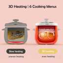 Electric Stew Pot, Ceramic Soup Porridge Cooker, Slow Cookers with Lid, 1L, White