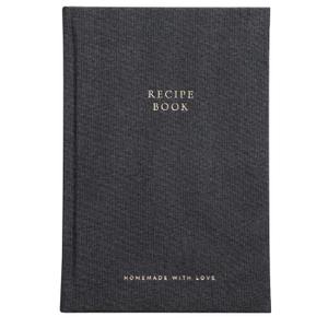 SAGEPAPER Blank Recipe Notebook with Linen Hardcover, Recipe Notebook to Write in Your Own Recipes, Family Recipe Book Holds 70+ Recipes and Conversion Chart, Timeless Keepsake Cookbook (Charcoal Black)