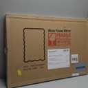 Bathroom Mirror for Wall, 24"x36" Boho Wavy Wood Mirror Large Full Length Decorative Mirror with Tempered Glass, Natural Wooden Frame Vanity Mirror for Bedroom, Living Room, Entryway