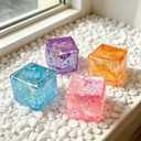 Premium Block Cube Squishy Ice Cube Squishies for Adults, Squishy Cube, Stress Cube (Boxed Purple)