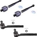 4pc Front Outer Inner Tie Rod End Kit ES800224 EV800226 for Honda Odyssey 2005 2006 2007 2008 2009 2010, Steering Front Outer Tie Rod Ends and Front Inner Tie Rod Ends for Honda Odyssey