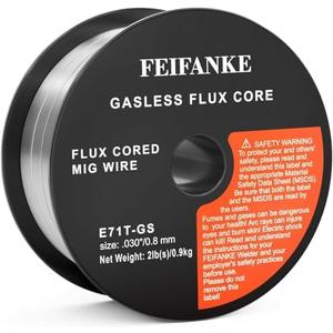 FEIFANKE Flux Core Wire .030'' Mild Steel Welding Wire E71T-GS Gasless MIG Wire 1 Pack 2 Pounds