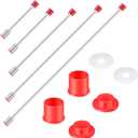 5 Pieces Airless Paint Sprayer Tip Extension Pole Extension Rod for Airless Painting Spray Gun with Red Guard (40,29.95,20,12,7.8 Inches)