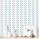 Erfoni Green and White Peel and Stick Wallpaper Herringbone Contact Paper for Bathroom 17.7inch x 118.1inch Modern Geometric Removable Wallpaper Peel and Stick Line Self Adhesive Contact Paper
