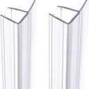 78" Sliding Shower Door Side Seal Strip Frameless Shower Door Side Sweep for 3/8" Framelss for Sliding Glass Door or Swing Door, with 3/5" Flip (2X39)