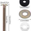 6 Pack Toilet Seat Screws Replacement Kit, Heavy Duty Universal Toilet Seat Bolts Fastener Compatible with Kohler Standard TOTO, with Plastic Nuts & Washers Parts Fixing Hardware