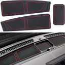 Dash Cover Tray for Ford Bronco Accessories 2021 2022 2023 2024 2025 2026, Dashboard Mat, Anti-Slip Silicone Insert, Anti Dust Interior, Dash Pad Liner for Bronco 2/4-Door (3pcs, Red Trim)