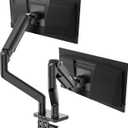 MSI MAG MT201D - Premium Heavy Duty Dual Monitor Stand Arms, 17-45" Support, VESA Compatible, Adjustable Spring Mount, 44 lbs per Screen, Clamp & Grommet, Quick Release Plate - Black