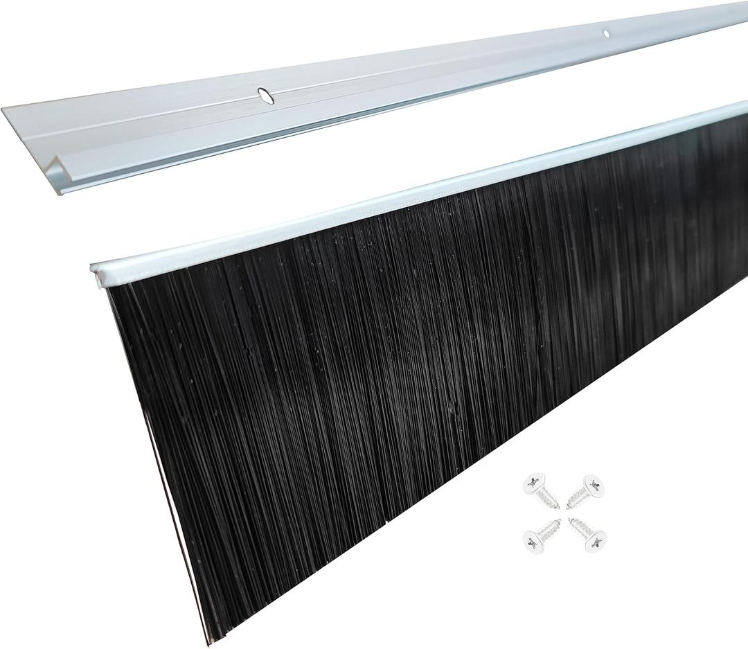 12 Sets x 39.37 Inche Net Hair 3 Inches Wide Door Brush Sweeps Seal Garage Roll Up Door Brush Durable Easy Mounting (3 Inches Hair, 12 Sets) (3"x 39.37" x 12)