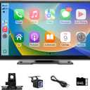 9'' Carplay Screen For Car, Wireless Apple CarPlay & Android Auto,Portable Car Stereo,Universal Fit,Backup Camera,Mirror Link, Bluetooth,Voice Control,Bluetooth,AUX