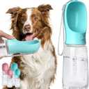 Kalimdor Dog Water Bottle, Leak Proof Portable Puppy Water Dispenser with Drinking Feeder for Pets Outdoor Walking, Hiking, Travel, Food Grade Plastic (19oz Blue)