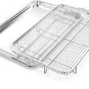 Air Fryer Basket for Oven, OPENICE 18.6" x 12.8" Air Fryer Basket and Tray Set, Extra Large Stainless Steel Air Fryer Pan Crisper Tray for Crisping Fried, Chicken, Bacon, Air Fryer Basket: 18.6" x12"; Pan: 18.5"*12.8"